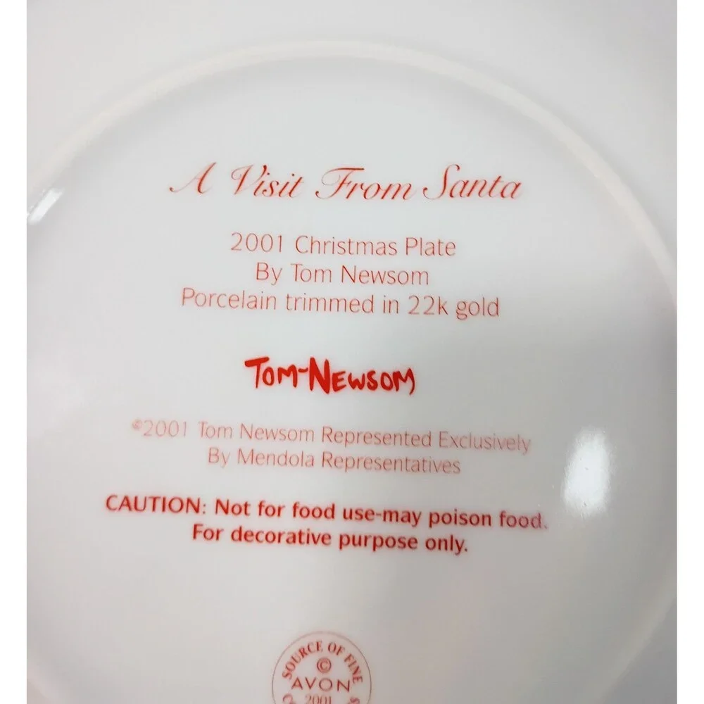 A Visit with Santa 2001 Avon Christmas Plate